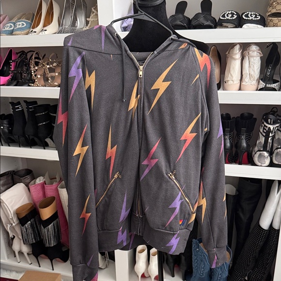 Aviator Nation Pants - Aviator Nation Hoodie with Colorful Lightning Bolts Zip-up and Pants!!!!!!